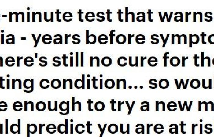 اختبار الخمس دقائق يتنبأ بخطر الخرف قبل 15 سنة من ظهور الأعراض